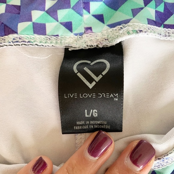 Love Love Dream geometric print crop leggings L - Picture 4 of 5